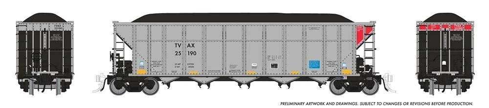 AutoFlood III Rapid Discharge Coal Hopper w/Load - Ready to Run -- Tennesee Valley Authority, HO, Rapido Trains Inc 169056A