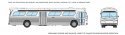 1959-1986 GM New Look/Fishbowl Bus - Deluxe Lighted - Assembled -- Painted, Unlettered (Trans, HO, Rapido Trains Inc 751037