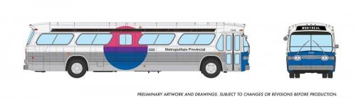 Mid-1960s - 1980s Suburban New Look Bus - Lighted - Assembled -- Metropolitan Provincial Mont, HO, Rapido Trains Inc 753122