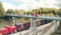 Wrought Iron Highway Overpass w/Adjustable Piers -- Kit - 150′ Scale w/4 Piers, HO, Rix Products 123