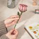 Pink Rose - Laser-Cut Wood Kit -- 3D Wooden Puzzle, All Scales, Robotime TW041