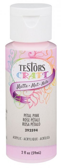 Testors Craft(R) - Acrylic Paints - 2oz 59.1mL - Bottle -- Petal Pink (Matte Finish), All Scales, Testor Corp 292594