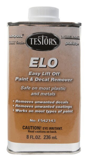 Model Master(R) - Paint & Decal Remover -- Easy Lift Off (E.L.O.) - Clear - 8oz 237mL, All Scales, Testor Corp F542143