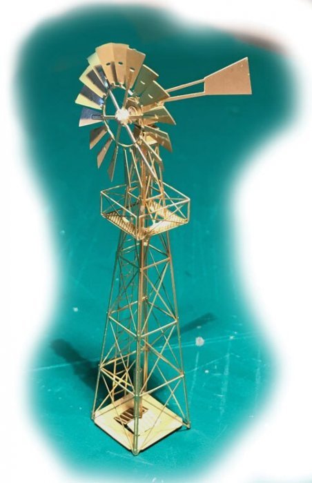 Etched-Brass Kit -- Wind Mill Water Pump - 1/4 x 1/4 x 3′ .6 x .6 x 7.6cm, N, The N Scale Architect 96707