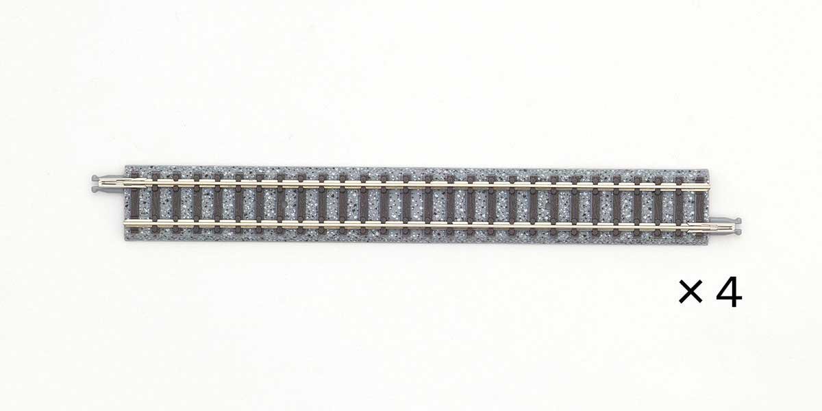 Straight Track S140 - Fine Track -- 5-1/2′ 140mm pkg(4), N, TomyTec Co LTD 18018