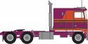 1970s Kenworth K100 Salem Tractor w/VIT Flat-Top Sleeper Cab - Assembled -- Burgundy, Orange, N, Trainworx Inc 41053