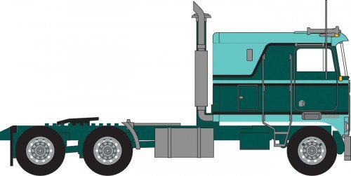 1970s Kenworth K100 Potomac Tractor w/VIT Flat-Top Sleeper Cab - Assembled -- Green, N, Trainworx Inc 41054