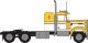 1970s Kenworth W900 Seminole Tractor w/36′ Sleeper Cab - Assembled -- Yellow, White, N, Trainworx Inc 49036