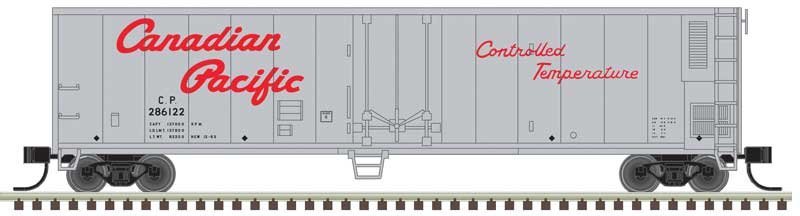50′ Mechanical Reefer - Ready to Run -- Canadian Pacific 286116 (silver, red, Script Lettering), N, Trainman 50006475
