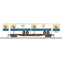 50` Piggyback Flatcar w/Two 24` Trailers - Ready to Run -- Santa Fe 95763 (Falstaff Trailers white, b, N, Trainman 50006506