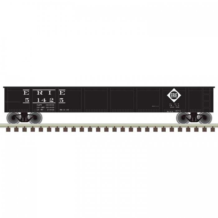 42′ Steel Gondola w/Cement Container Load - Ready to Run - Master(R) -- Erie 51631 (black, white), N, Trainman 50006755