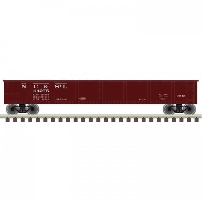 42′ Steel Gondola w/Cement Container Load - Ready to Run - Master(R) -- Nashville, Chattanooga & St. , N, Trainman 50006758