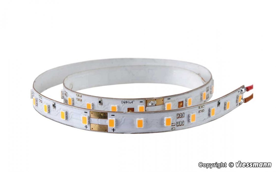 Self-Adhesive 24V LED Light Strips with Resistors 5/16′ .8cm Wide -- 2000K Wa, All Scales, Viessmann Modellspielwaren 5086