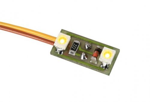PC Board-Mounted Interior Building Light w/2 LEDs -- Warm White (14-16V), HO, Viessmann Modellspielwaren 6021