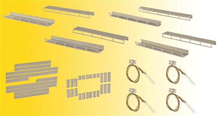 Floor-Mount Interior Light Starter Set w/Adjustable Frames -- White LEDs, HO, Viessmann Modellspielwaren 6045