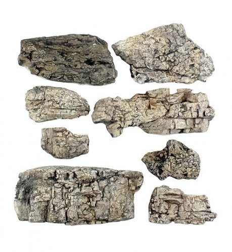 Faceted Rocks - Ready Rocks -- 8 Pieces, All Scales, Woodland Scenics 1137