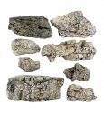 Faceted Rocks - Ready Rocks -- 8 Pieces, All Scales, Woodland Scenics 1137