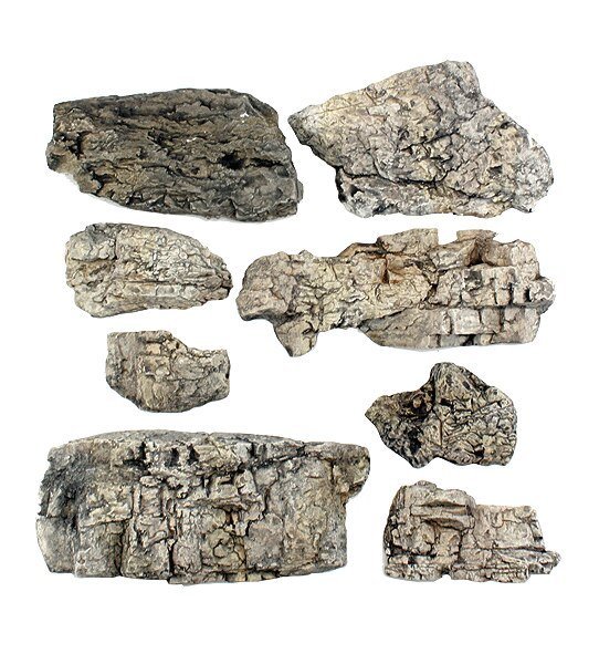 Faceted Rocks - Ready Rocks -- 8 Pieces, All Scales, Woodland Scenics 1137