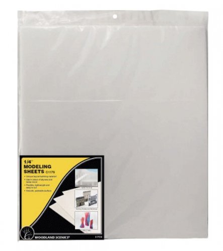 Modeling Sheets - 16 x 18` 40.6 x 45.7cm -- 1/4` .64cm Thick pkg(2), All Scales, Woodland Scenics 1176