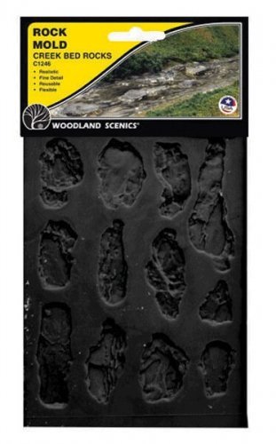 Creek Bed Rocks Rock Mold, All Scales, Woodland Scenics 1246
