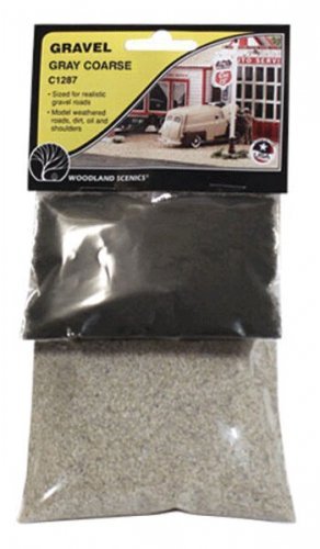 Gravel -- Gray - Medium 12oz 340g, All Scales, Woodland Scenics 1287