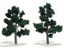 Ready-Made `Realistic Trees` - Deciduous - 5 to 6` 12.7 to 15.2cm pkg(2) -- Dark Green, All Scales, Woodland Scenics 1514