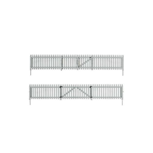 Picket Fence - Kit with Gates, Hinges & Planter Pins -- Total Scale Length: 192′ 58.5m, N, Woodland Scenics 2994