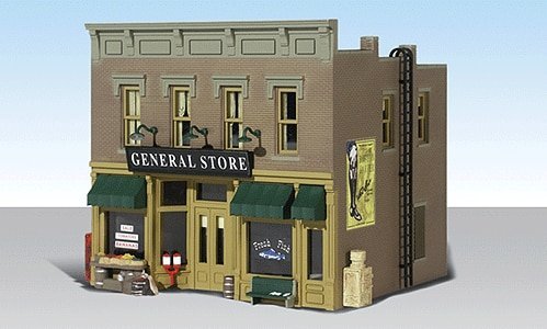 Lubener`s General Store - Built-&-Ready Landmark Structures(R) -- Assembled - 4-7/8 x 3-5/8` 1, HO, Woodland Scenics 5021