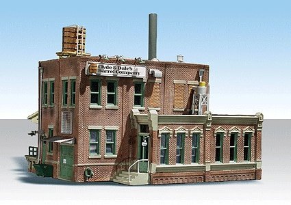 Clyde & Dale′s Barrel Factory - Built-&-Ready Landmark Structures(R) -- Assembled - 6-5/8 x 5-11, HO, Woodland Scenics 5026