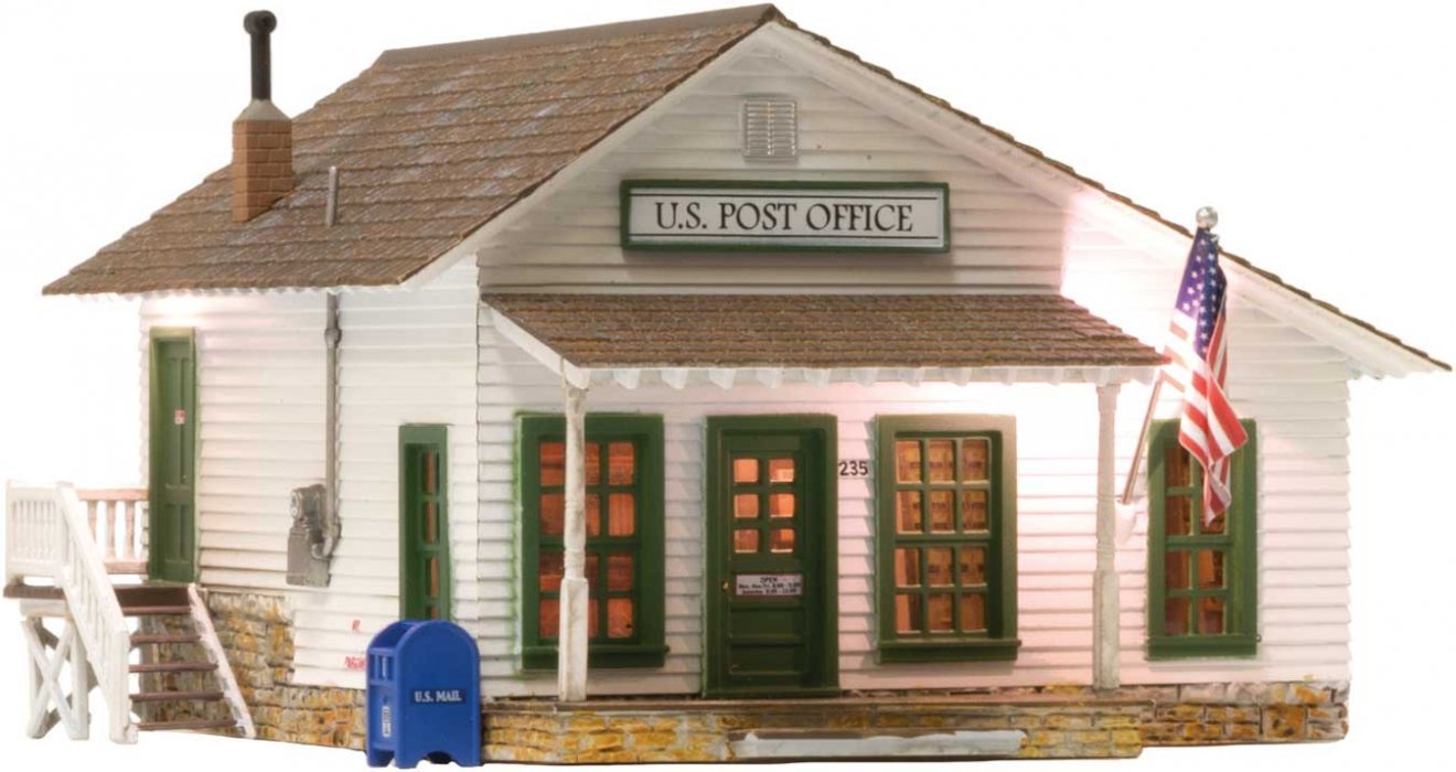 Letters, Parcels & Post - Built & Ready(R) Landmark Structures(R) w/Int& Ext -- 4-1/8 x 4-3/32 x, HO, Woodland Scenics 5063
