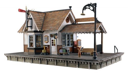 The Depot - Built & Ready Landmark Structures(R) -- Assembled w/Interior Light, O, Woodland Scenics 5852