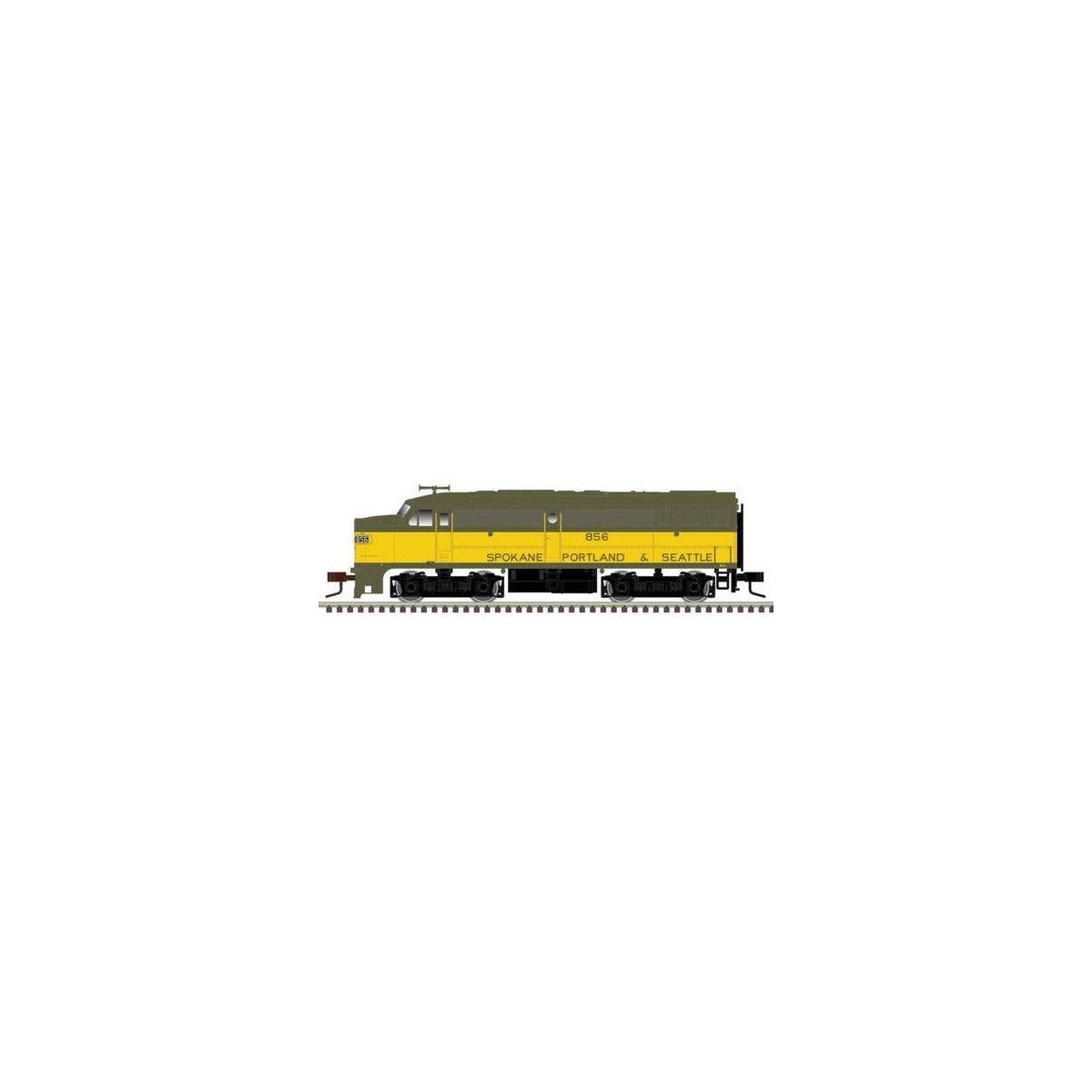 Alco FA1 Large Numberboards - Sound and DCC - Master(R) Gold -- Spokane Portland & Seattle 859 (yellow, green), N, Atlas Model R