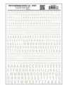 Dry Transfer Alphabet & Numbers - Condensed Railroad Gothic -- White, All Scales, Woodland Scenics 738