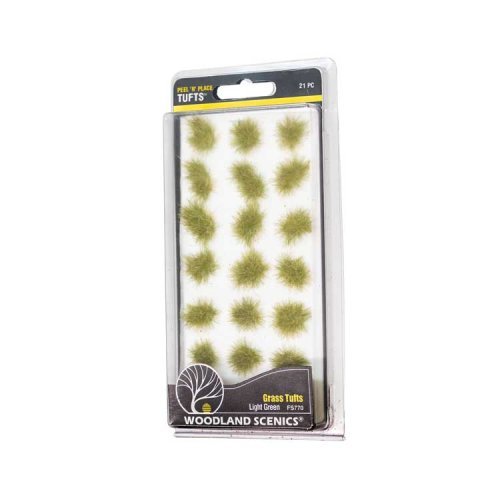 Peel `n` Place Tufts -- Light Green Grass, All Scales, Woodland Scenics 770