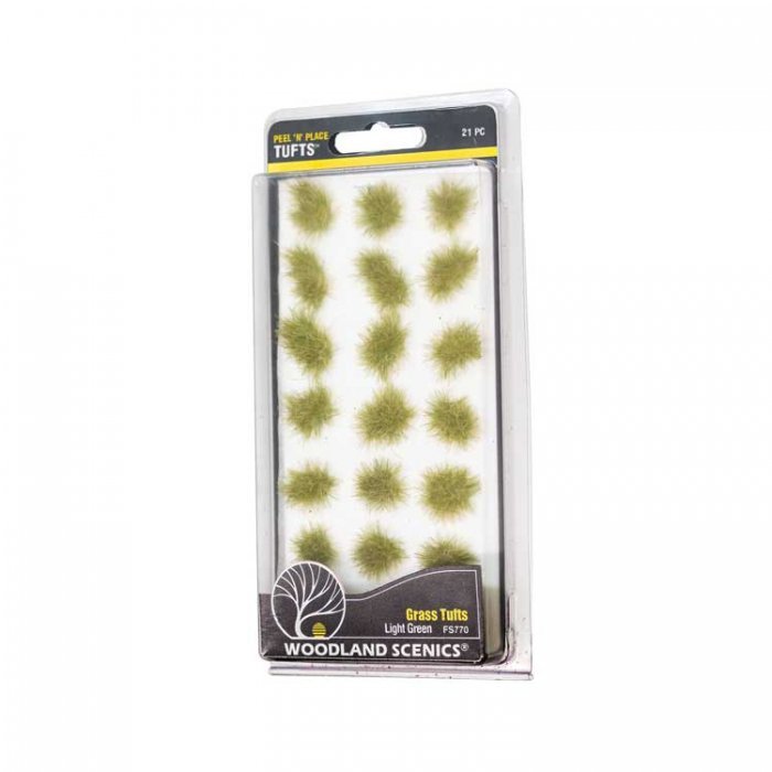 Peel `n` Place Tufts -- Light Green Grass, All Scales, Woodland Scenics 770