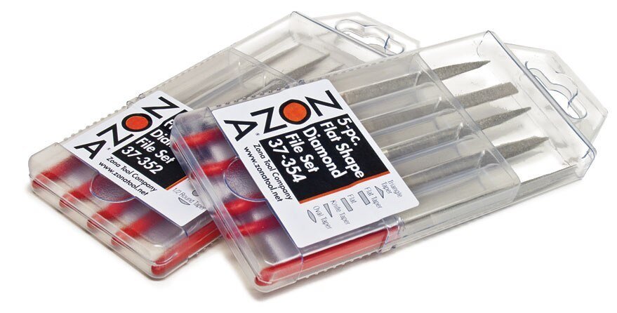 Diamond File 5-Piece Set w/Case -- Flat Shapes, All Scales, Zona Tools 37354