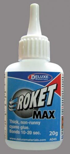Roket Max CA -- Thick/Gap Filling - .7oz 20g, All Scales, Deluxe Materials Ltd AD45
