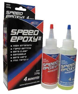 Speed Epoxy II - 4-Minute Set Time -- 7-9/16oz 224g, All Scales, Deluxe Materials Ltd AD65