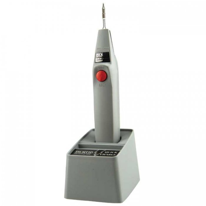 Quick Charge Cordless Soldering Iron -- Soldering Iron, Charging Stand, Battery, Fine- & Heavy-Du, All Scales, ISO-TIP 7700