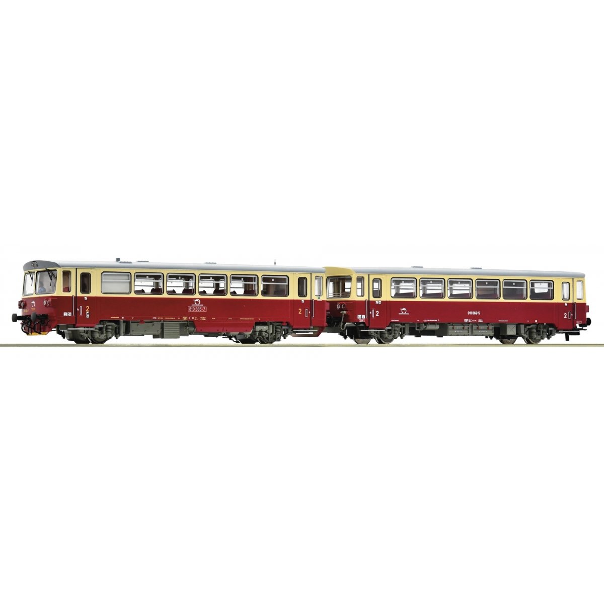 Diesel railcar -- Dieseltriebwagen -- 810 365-7 with trailer - ZSSK - HO - Roco Fleischmann 70380