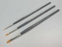 High Finish Standard Brush Set -- 1 Each: 0 Flat, 2 Flat, Untra-Fine Pointed, All Scales, Tamiya Paints 87067