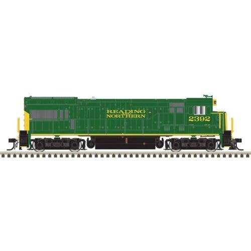 GE U23B - Standard DC - Master Silver -- Reading, Blue Mountain & Northern 2395 (green, yellow, black), HO, Atlas Model Railroad