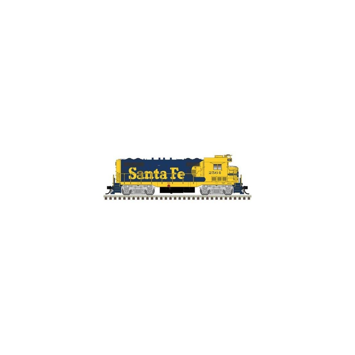 CF7 - Standard DC - Master Silver -- Santa Fe 2568 (Warbonnet, blue, yellow), HO, Atlas Model Railroad Co. 10004954