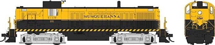 Alco RS3 Phase 1 - Standard DC -- New York Susquehanna & Western 101 (yellow, black), HO, Bowser Manufacturing Co. 25609