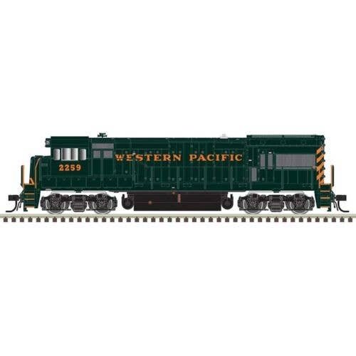 GE U23B - Standard DC - Master Silver -- Western Pacific 2259 (green, orange, Stepped WP on Nose), HO, Atlas Model Railroad Co. 