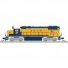 EMD GP38-2 Low Nose - Standard DC - Master Silver -- Alton & Southern 2000 (yellow, blue), N, Atlas Model Railroad Co. 40006210