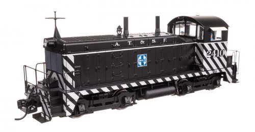 EMD NW2 - Standard DC -- Atchison, Topeka & Santa Fe 2410 (A. T. & S. F. Zebra Scheme, black, whit, HO, WalthersProto 50501