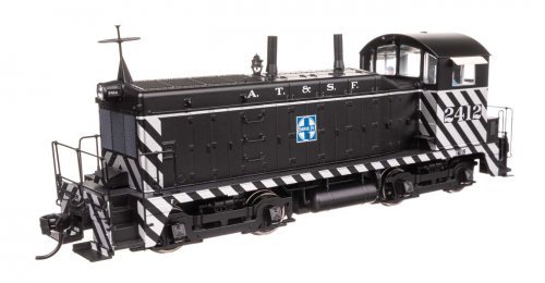 EMD NW2 - Standard DC -- Atchison, Topeka & Santa Fe 2412 (A. T. & S. F. Zebra Scheme, black, whit, HO, WalthersProto 50502