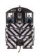 EMD NW2 - Standard DC -- Atchison, Topeka & Santa Fe 2412 (A. T. & S. F. Zebra Scheme, black, whit, HO, WalthersProto 50502