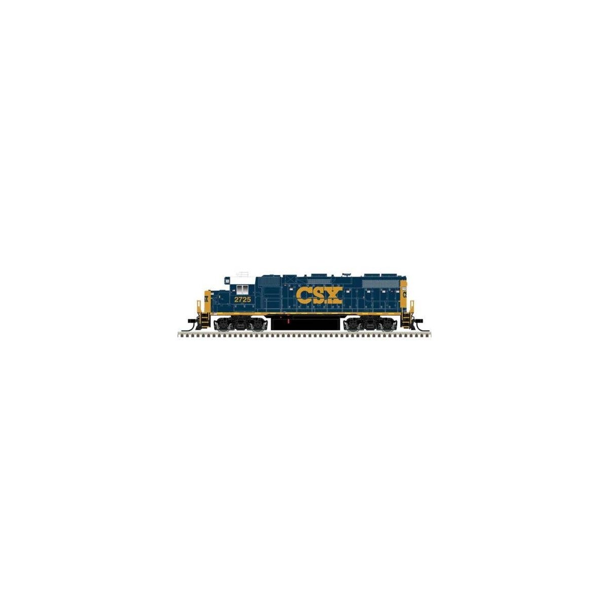 EMD GP38-2 Low Nose - Standard DC - Master Silver -- CSX 2738 (YN3, blue, yellow, white), N, Atlas Model Railroad Co. 40006224